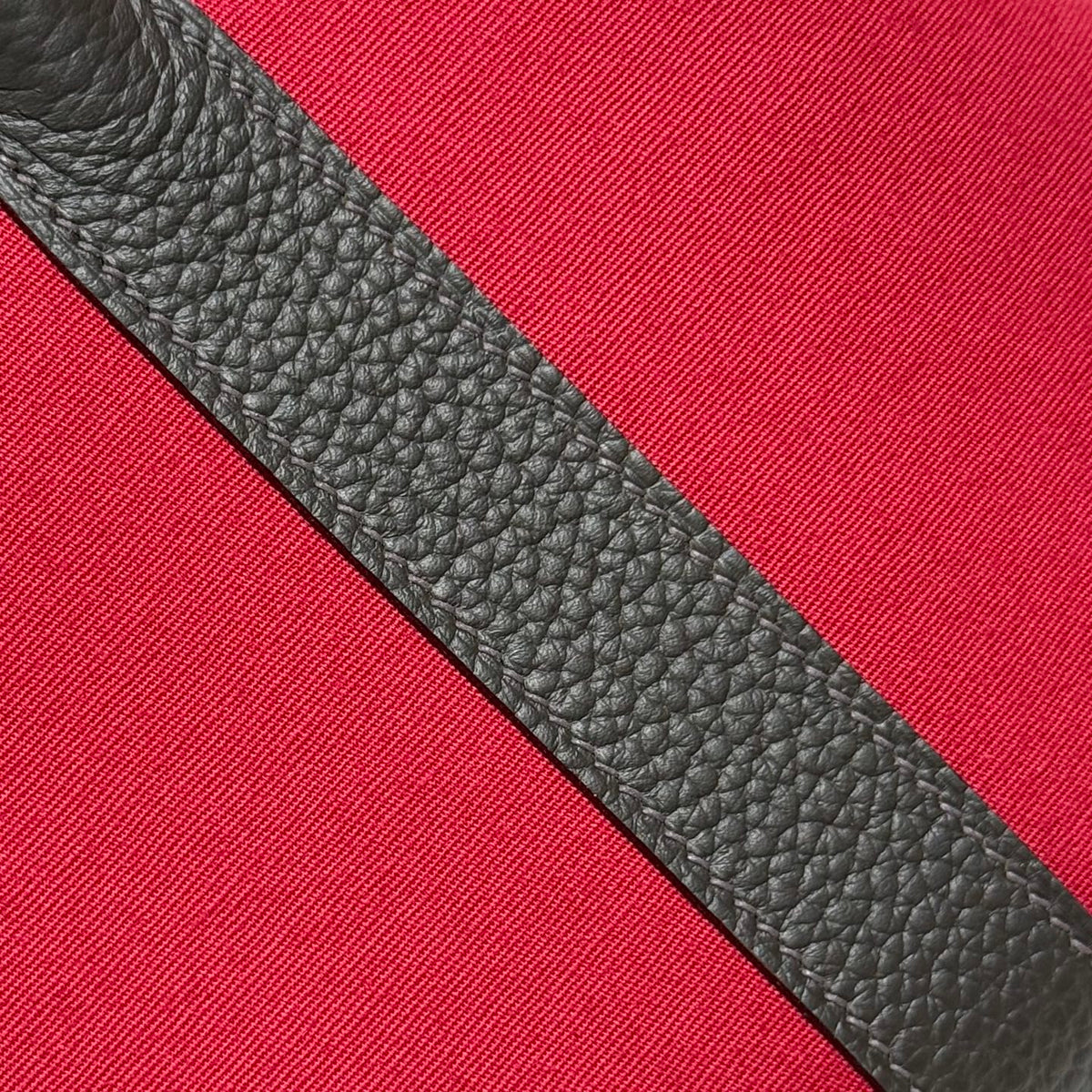 HERMES GARDEN PARTY 30CM IN RED TOILETS COTTON CANVAS AND DARK BROWN CALFSKIN PINK ON SIDE OTHER